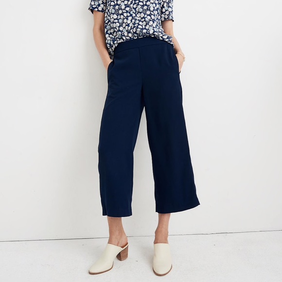 MADEWELL Wide Leg Crop Pull on pant - Picture 1 of 8